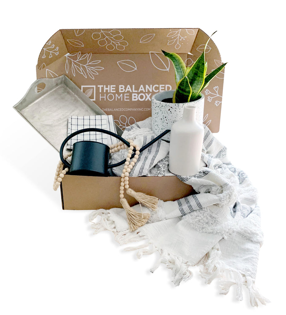 The Balanced Home Box filled with 6 to 8 premium, full-size items that will refresh your home décor every season!